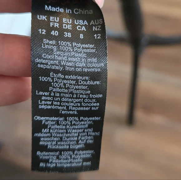 NASTY GAL Sequin Colorful Checkerboard Mini Dress Size 8 - Picture 14 of 14